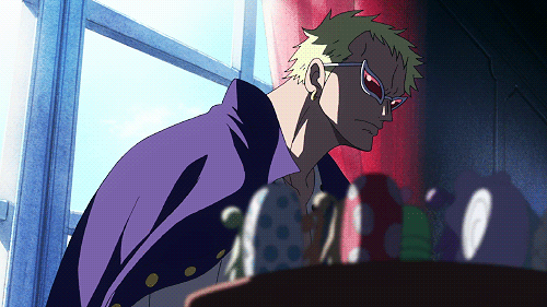 Donquixote Doflamingo From One Piece With A Serious Look GIF
