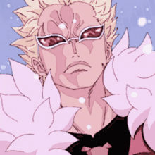 Donquixote Doflamingo From One Piece With Snowing Effects GIF