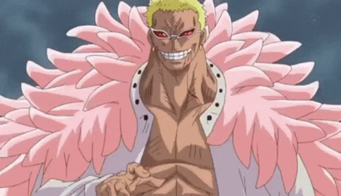 Donquixote Doflamingo Laughing Menacingly In One Piece GIF