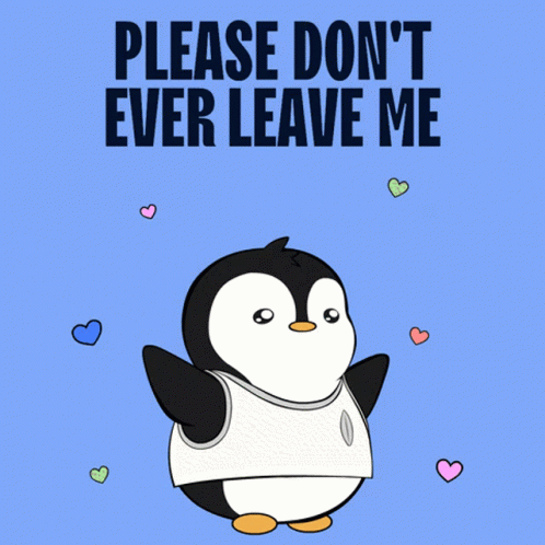 Dont Leave Me Pudgy Penguin GIF