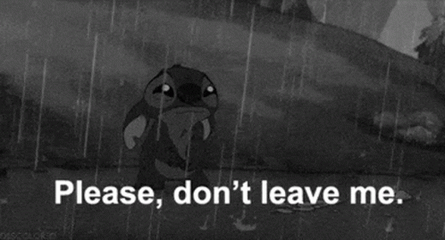 Dont Leave Me Stitch Doused In Rain GIF
