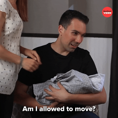 Dont Move New Dad Carrying Baby GIF