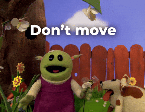 Dont Move Startled Alien Puppet Nanalan GIF
