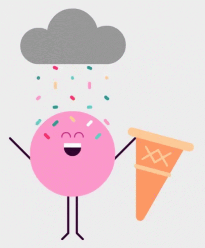 Donut Holding Ice Cream Cone Under Cloud