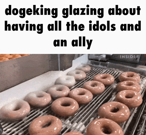 Donuts on Conveyor Belt Dogeking Glazing All Idols
