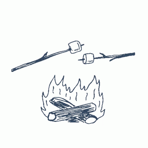 Doodle Camping Smores On Stick GIF