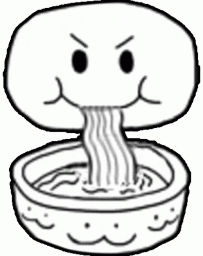 Doodle Smiley Eating Noodle GIF