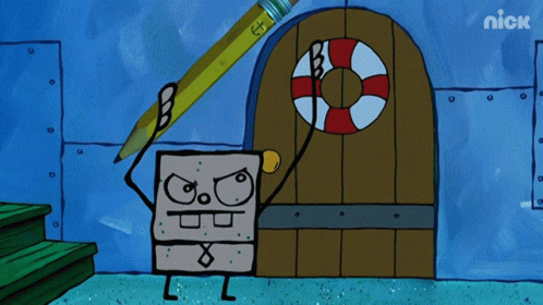 Doodlebob Spongebob Pencil Eraser GIF