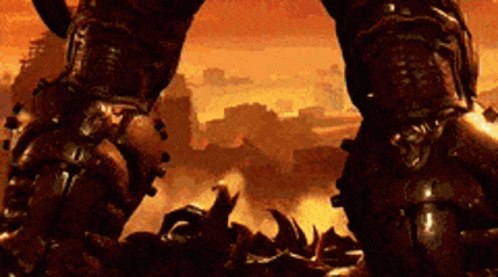 Doom Slayer Armor Metal Suit Big Lase Gun GIF