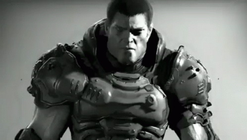 Doom Slayer Black And White Image Compilation GIF