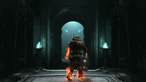 Doom Slayer Burning Praetor Suit GIF