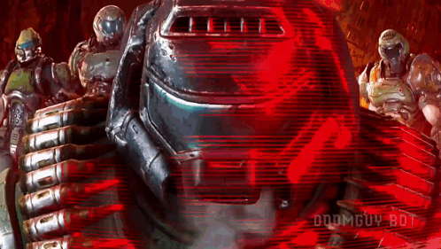 Doom Slayer Group Red Background