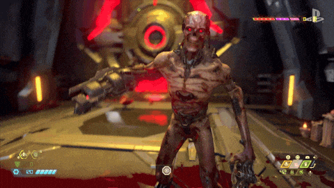 Doom Slayer Gunning Down Opponent Gameplay GIF