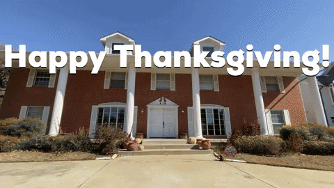 Door Opening Mansion Happy Thanksgiving GIF
