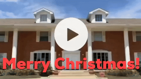 Door Opening Mansion Merry Christmas GIF