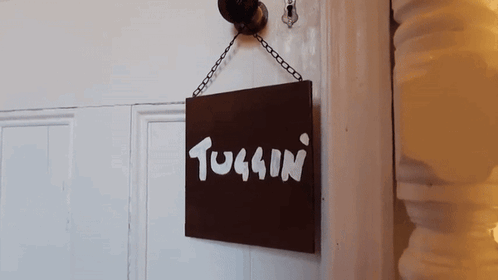 Door Sign Saying Tugging GIF