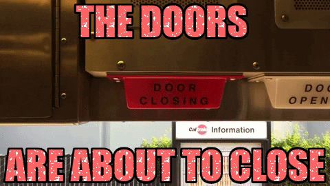 Doors Closing Warning Neon Sign GIF