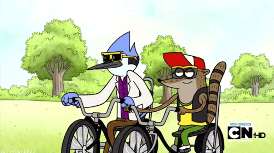 Dope Swerve Cartoon Riding Bikes GIF