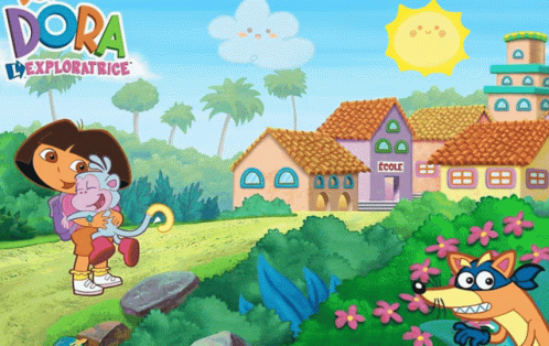 Dora Hugging Her Friend Boots GIF