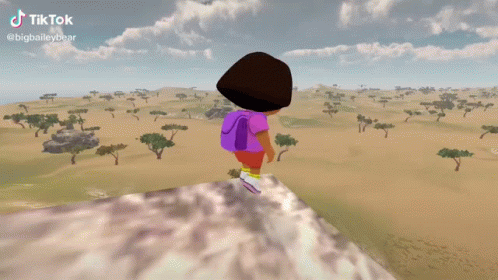 Dora Jumps From The High Bulding GIF
