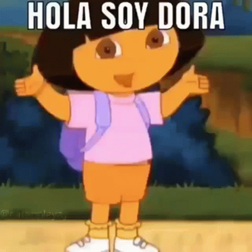 Dora The Explorer Is Giving A Thumbs Up While Wearing A Backpack And Giving A Thumbs Up . GIF