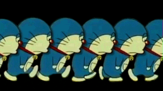 Doraemon Clones Walking GIF