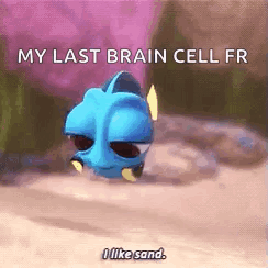 Dory from Finding Dory Lying in Sand
