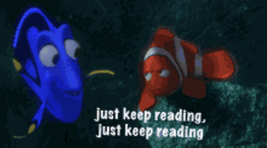Dory Suggest Just Keep Reading GIF