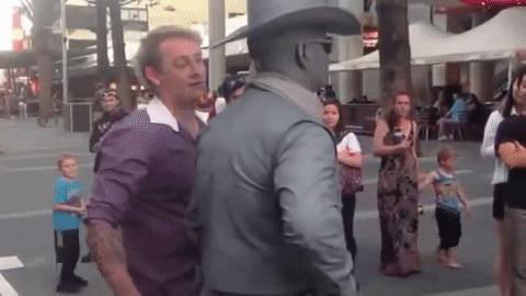 Douchebag Punch By Statue Man GIF