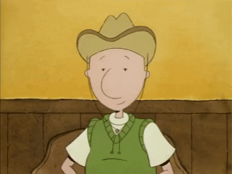 Doug Funnie Tying Bib GIF