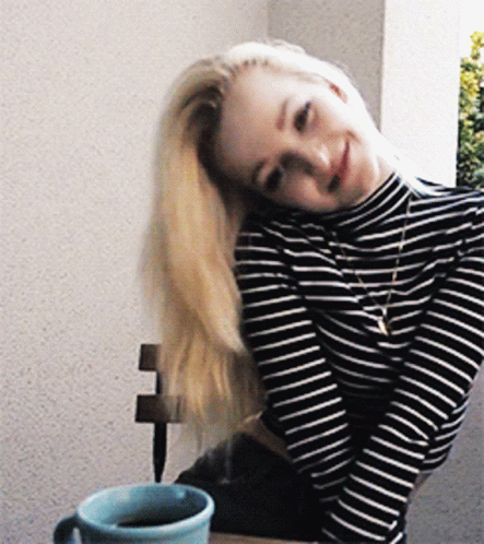 Dove Cameron Wearing Stripe Shirt GIF