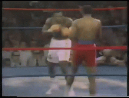 George Foreman Down Goes Frazier GIF