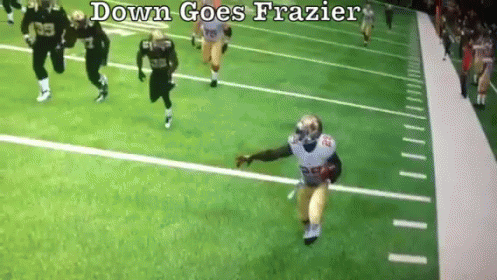 Down Goes Frazier Rolling Football GIF