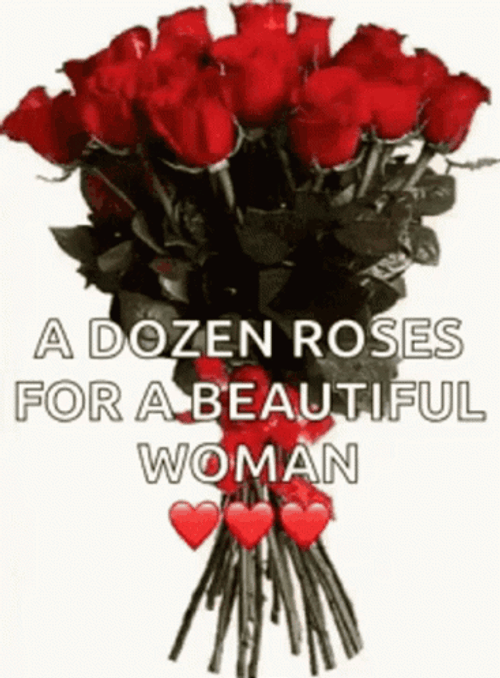 Dozen Roses For Beautiful Woman GIF