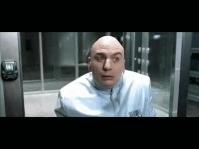 Dr.evil Looking Around Then Backs Out GIF