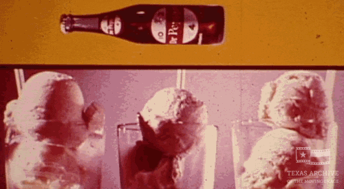 Dr Pepper Pouring Into Ice Cream Vintage Commercial GIF