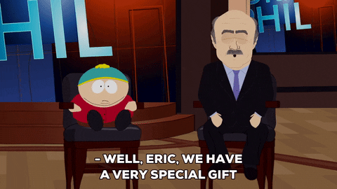 Dr Phil Has A Very Special Gift To Eric GIF