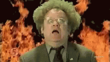 Dr. Steve Brule Flaming Background Reaction GIF