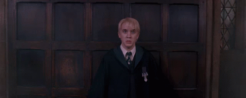 Draco Malfoy Almost Hit By Spell GIF