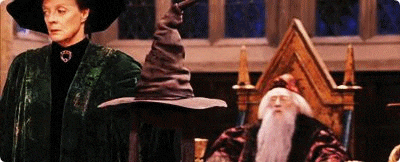 Draco Sitting With Sorting Hat GIF