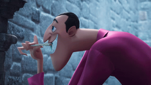 Dracula Brushing His Fangs GIF