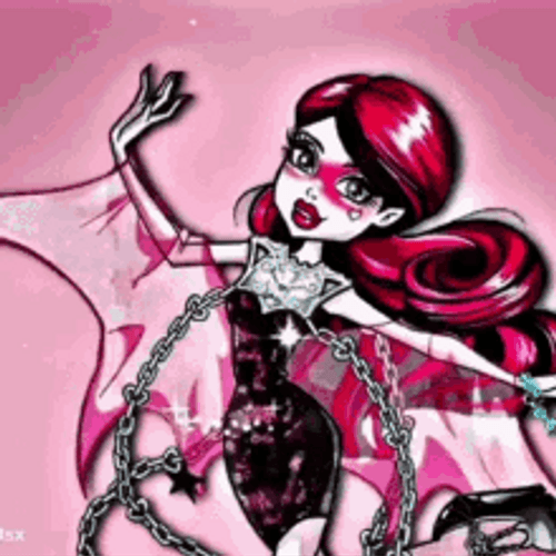 Draculaura Fashion Pink Pose Monster High GIF