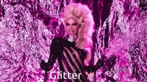 Drag Queen in Purple with Glitter