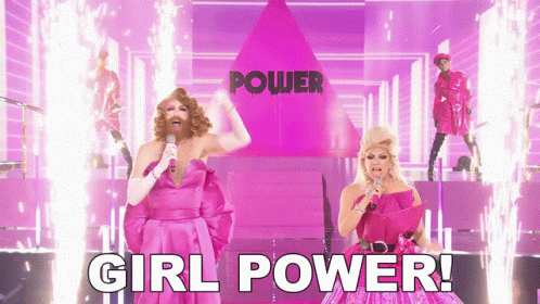 Drag Queens in Pink Dresses Girl Power