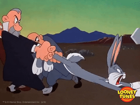 Dragging Bugs Bunny Back To Work GIF