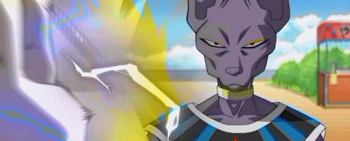 Dragon Ball Beerus Easily Resists Attack GIF