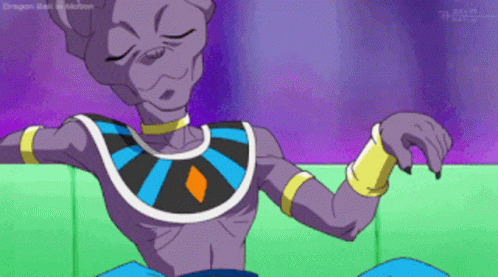 Dragon Ball Character Sitting On Green Couch Eyes Closed GIF