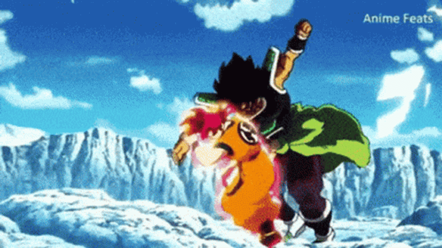 Dragon Ball Goku Body Slam Vegeta GIF