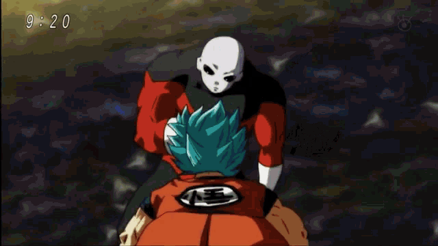 Dragon Ball Jiren Beating Saiyan Goku GIF
