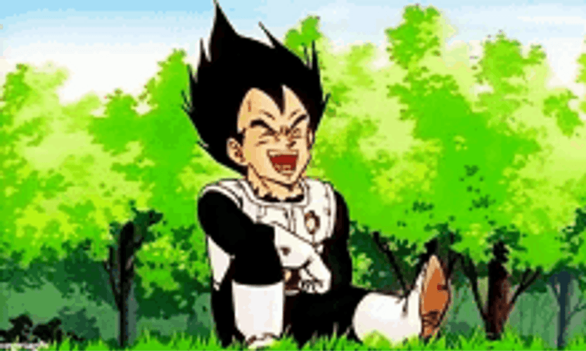 Dragon Ball Prince Vegeta Laughing GIF